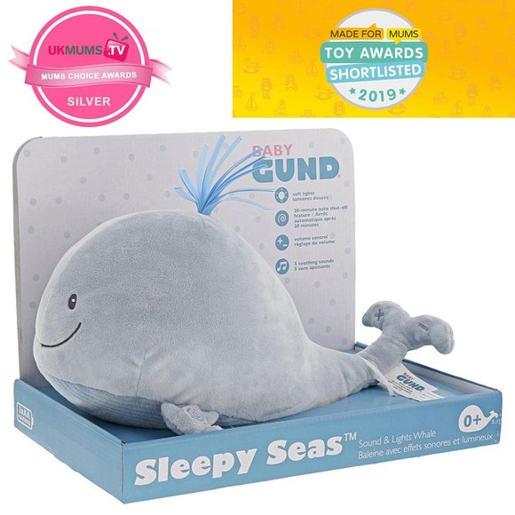 NEW GUND Sleepy Seas Sound & Lights Whale, 7 in - Picture 4 of 11